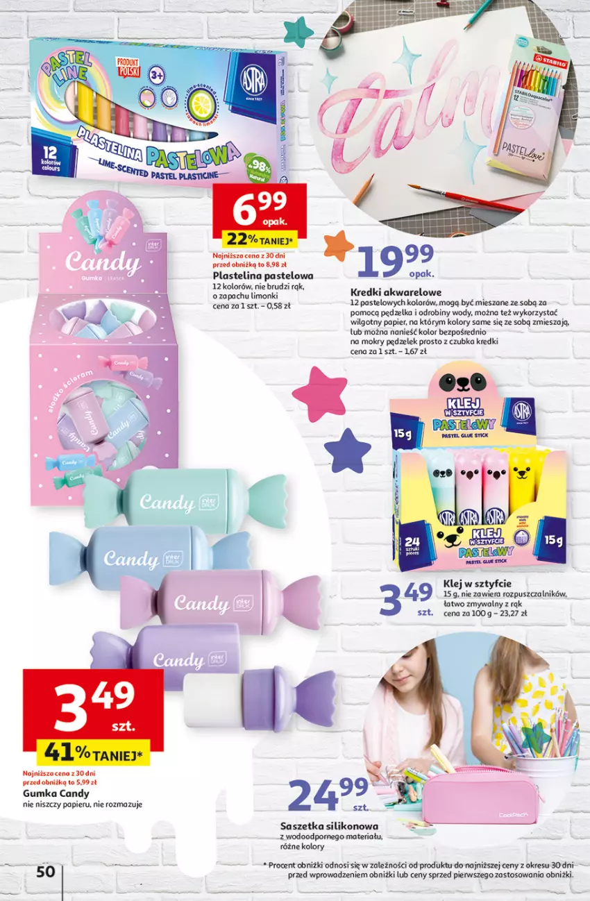 Gazetka promocyjna Auchan - Hipermarket - ważna 01.08 do 07.08.2024 - strona 58 - produkty: Candy, Klej, LG, Papier, Plastelina, Por