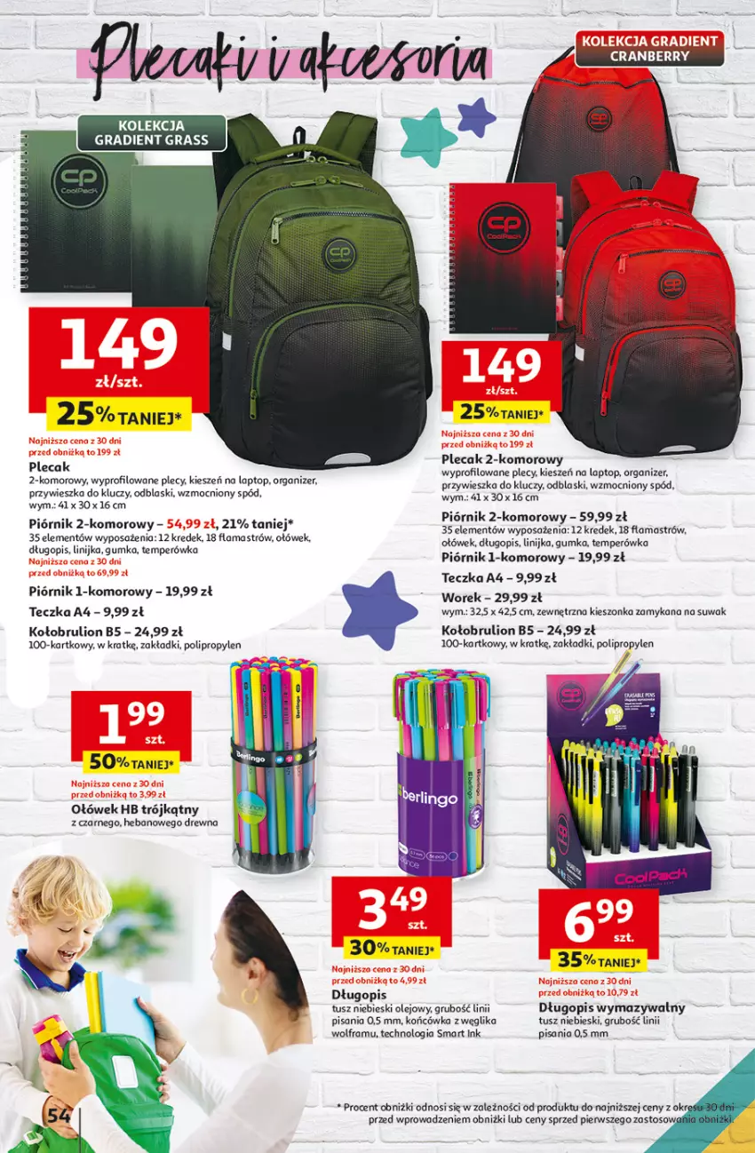 Gazetka promocyjna Auchan - Hipermarket - ważna 01.08 do 07.08.2024 - strona 62 - produkty: Długopis, Gra, Lion, Olej, Organizer, Piórnik, Plecak, Top, Tusz