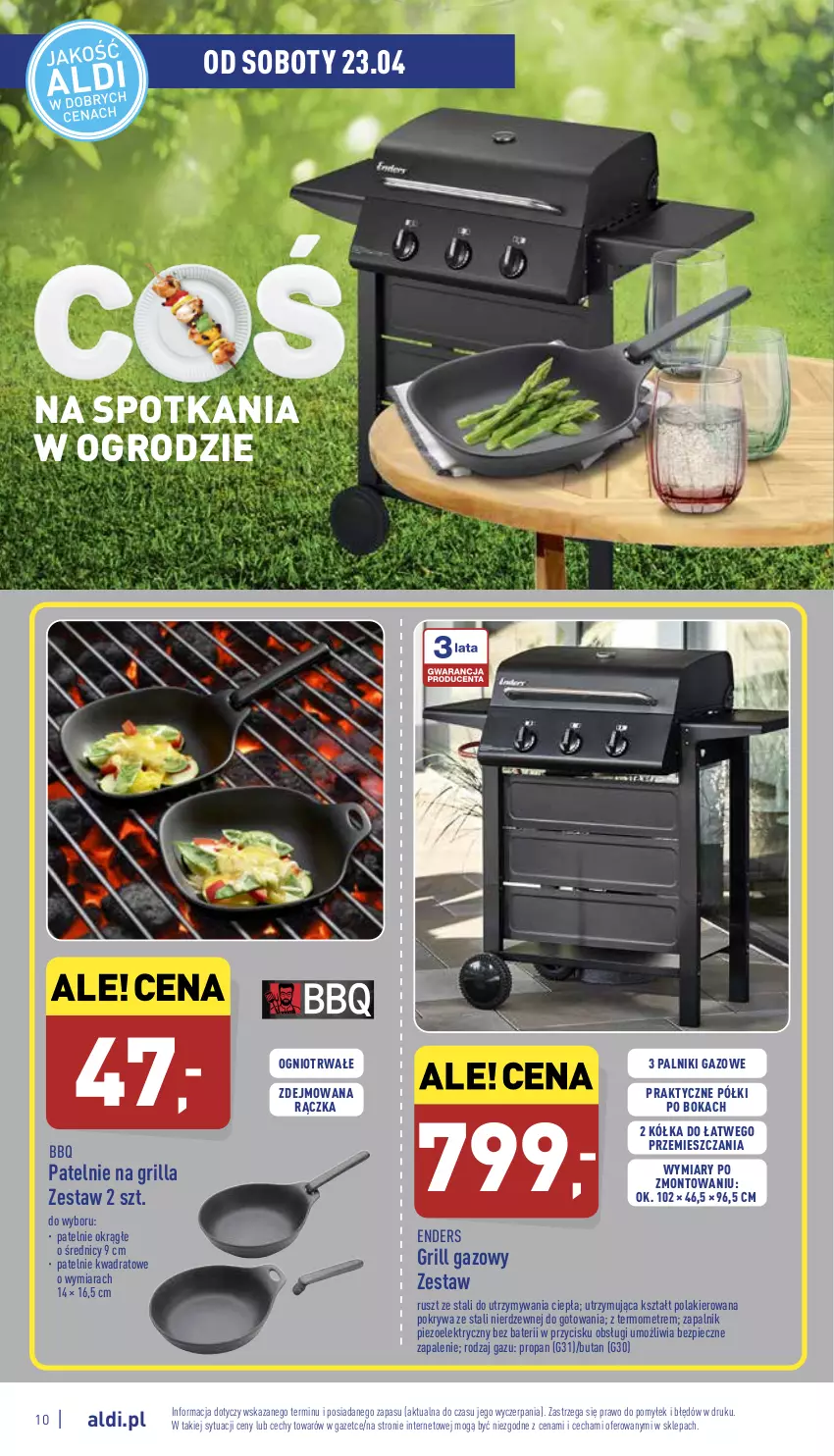 Gazetka promocyjna Aldi - Katalog Moda i Dom - ważna 20.04 do 23.04.2022 - strona 10 - produkty: Grill, Grill gazowy, Lakier, Piec, Pokrywa, Termometr