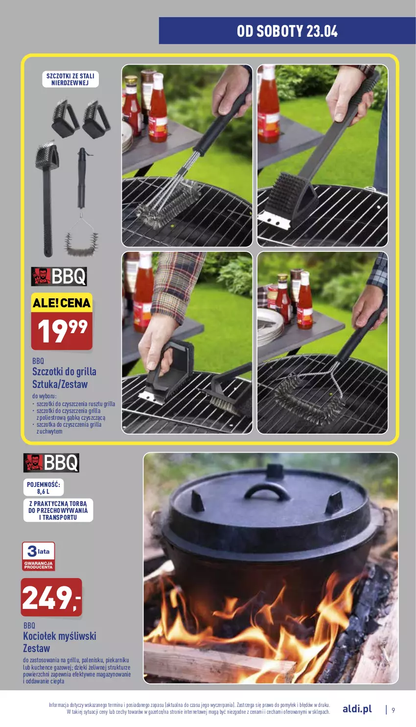 Gazetka promocyjna Aldi - Katalog Moda i Dom - ważna 20.04 do 23.04.2022 - strona 9 - produkty: Grill, Koc, Piekarnik, Por, Sport, Szczotka, Tran