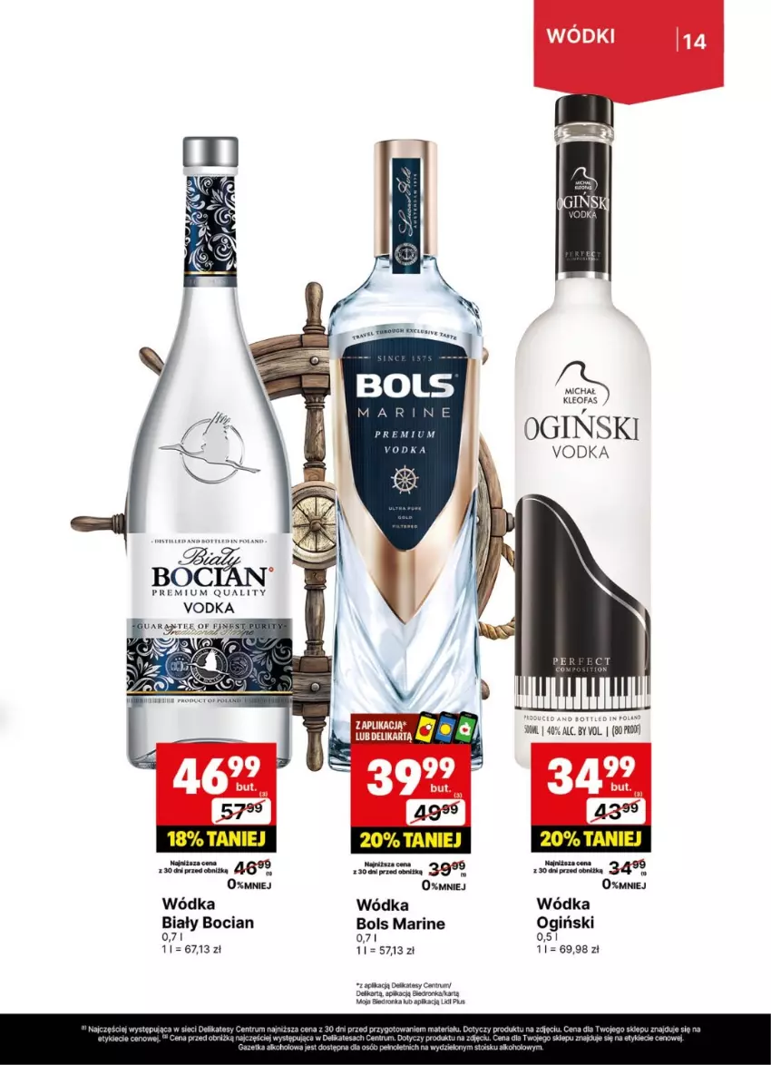 Gazetka promocyjna Delikatesy Centrum - Delibarek DC30-DC31 - ważna 21.07 do 03.08.2025 - strona 14 - produkty: Biały Bocian, Bols, Fa, Ogiński, Rum, Wódka