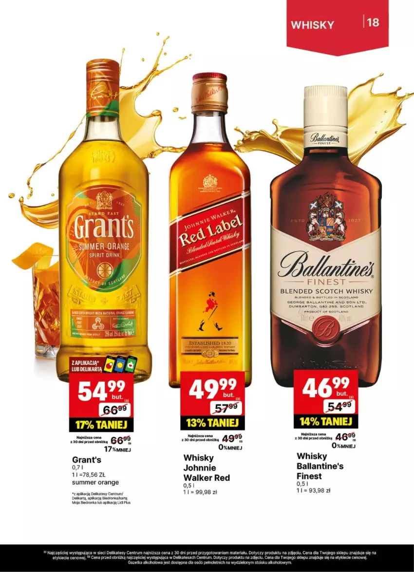 Gazetka promocyjna Delikatesy Centrum - Delibarek DC30-DC31 - ważna 21.07 do 03.08.2025 - strona 18 - produkty: Ballantine's, Gra, Grant's, Rum, Whisky
