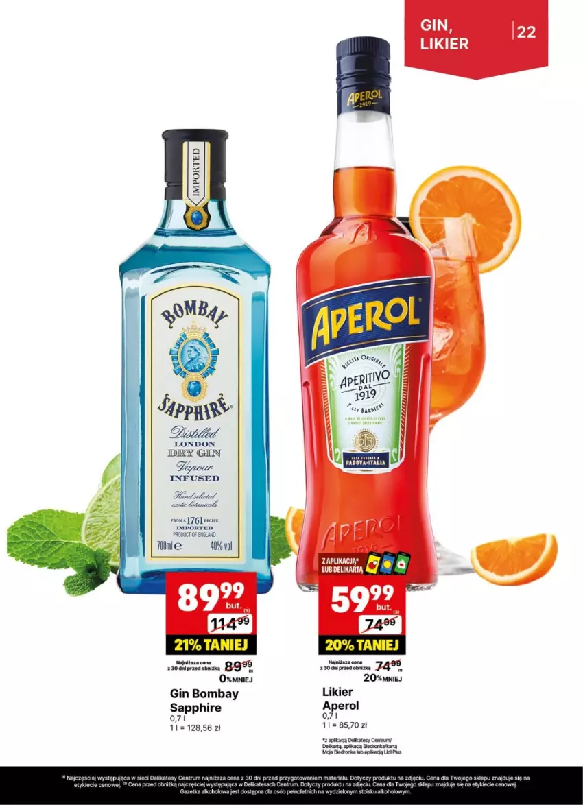Gazetka promocyjna Delikatesy Centrum - Delibarek DC30-DC31 - ważna 21.07 do 03.08.2025 - strona 22 - produkty: Aperol, Gin, Likier, Por