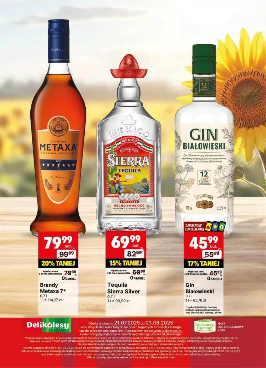Gazetka promocyjna Delikatesy Centrum - Delibarek DC30-DC31 - ważna 21.07 do 03.08.2025 - strona 23 - produkty: Brandy, Gin, Metaxa, Por, Rum, Tequila