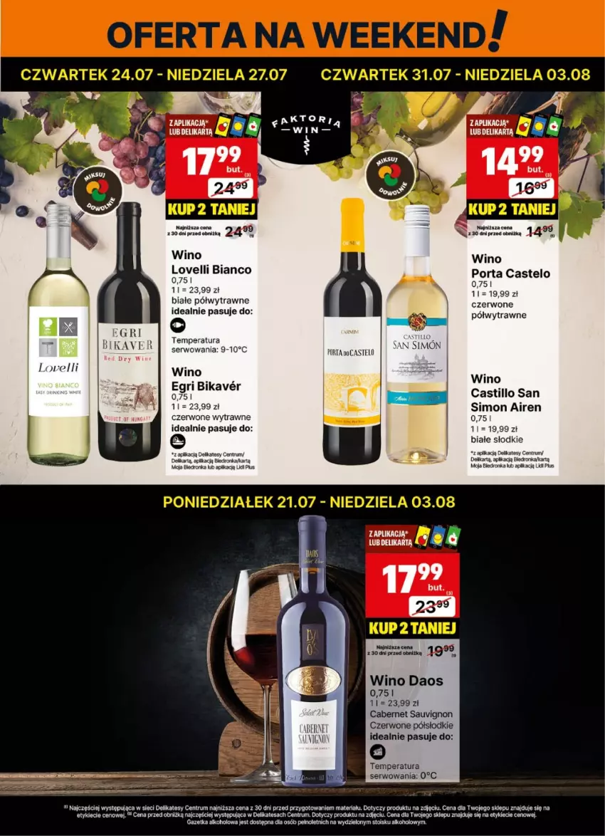 Gazetka promocyjna Delikatesy Centrum - Delibarek DC30-DC31 - ważna 21.07 do 03.08.2025 - strona 3 - produkty: Cabernet Sauvignon, Por, Rum, Ser, Wino