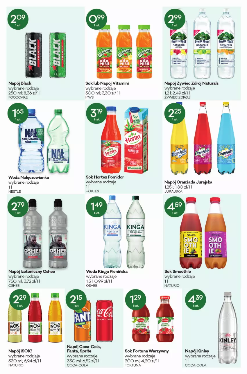 Gazetka promocyjna Groszek - ważna 05.01 do 18.01.2022 - strona 10 - produkty: Coca-Cola, Fa, Fanta, Fortuna, Hortex, Lack, Nałęczowianka, Napój, Napój izotoniczny, Oranżada, Oshee, Por, Smoothie, Sok, Sprite, Woda