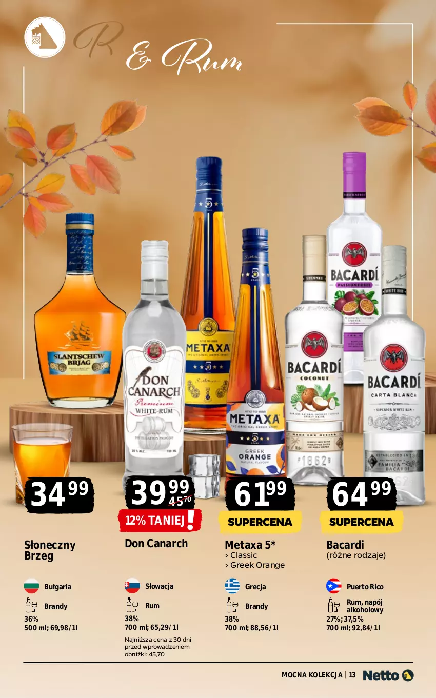 Gazetka promocyjna Netto - Netto_MK_10/25_1 - ważna 29.09 do 11.10.2025 - strona 13 - produkty: Bacardi, Brandy, Koc, Metaxa, Napój, Rum, Whisky