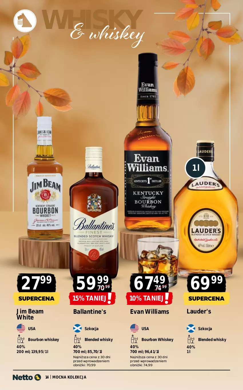 Gazetka promocyjna Netto - Netto_MK_10/25_1 - ważna 29.09 do 11.10.2025 - strona 14 - produkty: Ballantine's, Bourbon, Iams, Jim Beam, Koc, Lauder's, Whiskey, Whisky