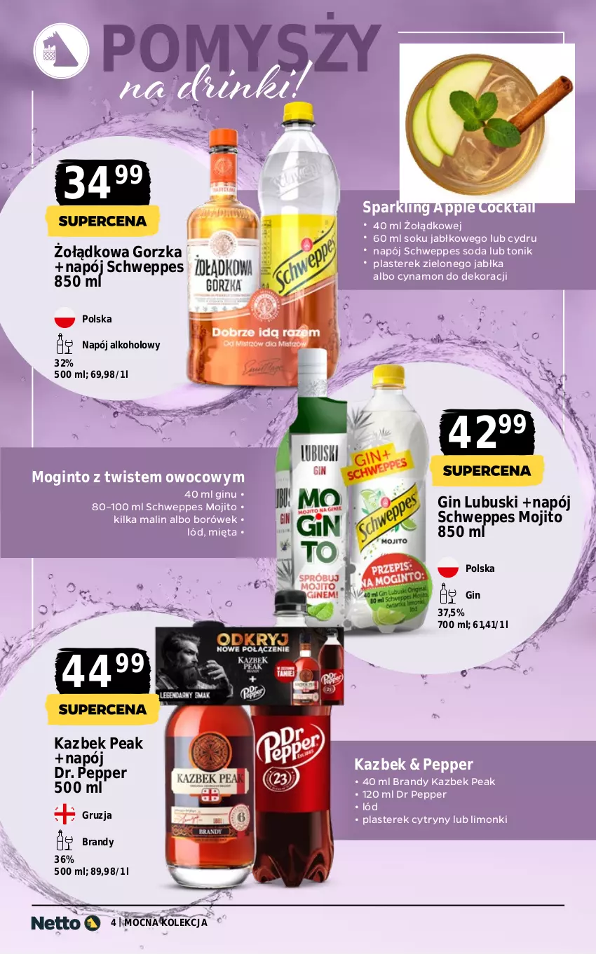 Gazetka promocyjna Netto - Netto_MK_10/25_1 - ważna 29.09 do 11.10.2025 - strona 4 - produkty: Brandy, Cytryny, Gin, Jabłka, Mięta, Napój, Schweppes, Sok, Tonik