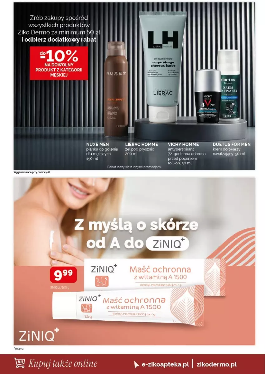 Gazetka promocyjna Ziko - Gazetka Ziko Dermo - ważna 24.09 do 07.10.2026 - strona 10 - produkty: Antyperspirant, Krem do twarzy, Lierac, Nuxe, Pianka do golenia, Vichy