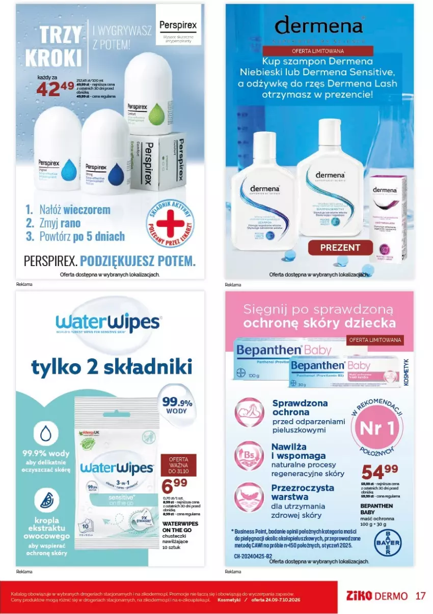 Gazetka promocyjna Ziko - Gazetka Ziko Dermo - ważna 24.09 do 07.10.2026 - strona 17 - produkty: Bepanthen, Dermena, Szampon