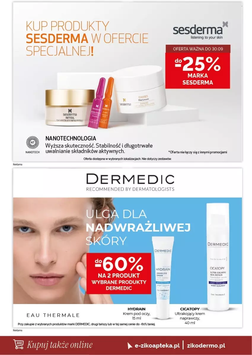 Gazetka promocyjna Ziko - Gazetka Ziko Dermo - ważna 24.09 do 07.10.2026 - strona 4 - produkty: Apteka, Dermedic, Krem pod oczy, Sesderma, Top