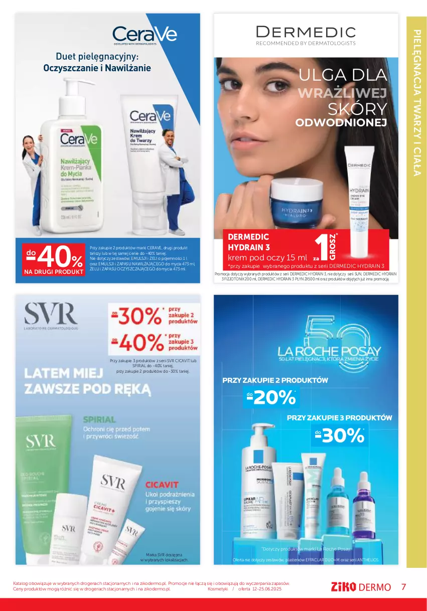 Gazetka promocyjna Ziko - Gazetka Ziko Dermo - ważna 12.06 do 25.06.2025 - strona 7 - produkty: CeraVe, Dermedic, Fa, Helio, Krem pod oczy, Ser, SVR, Tonik