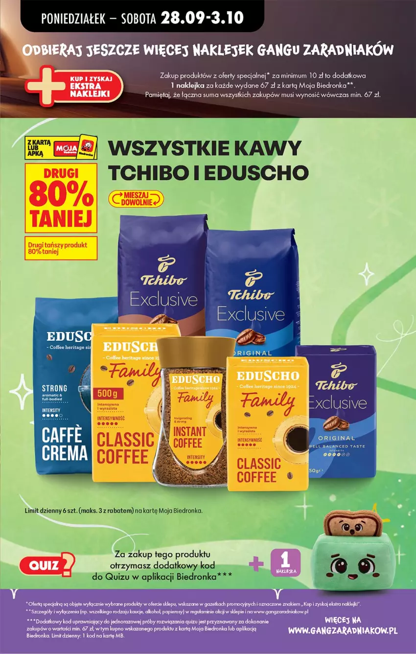Gazetka promocyjna Biedronka - Od Poniedziałku - ważna 28.09 do 03.10.2026 - strona 11 - produkty: Klej, Mięta, Mus, Quiz, Tchibo