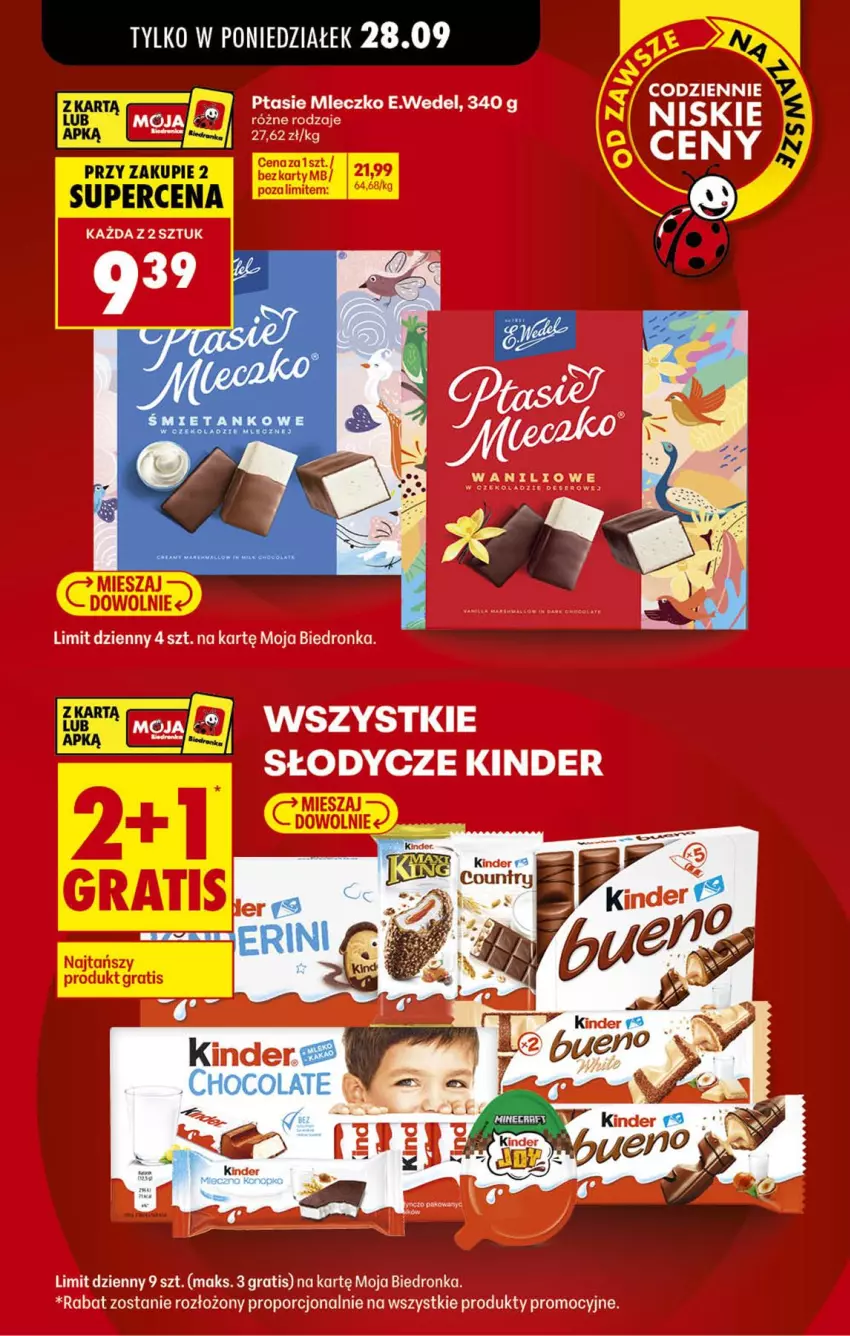 Gazetka promocyjna Biedronka - Od Poniedziałku - ważna 28.09 do 03.10.2026 - strona 2 - produkty: Gra, Kinder, Mleczko, Por, Ptasie mleczko