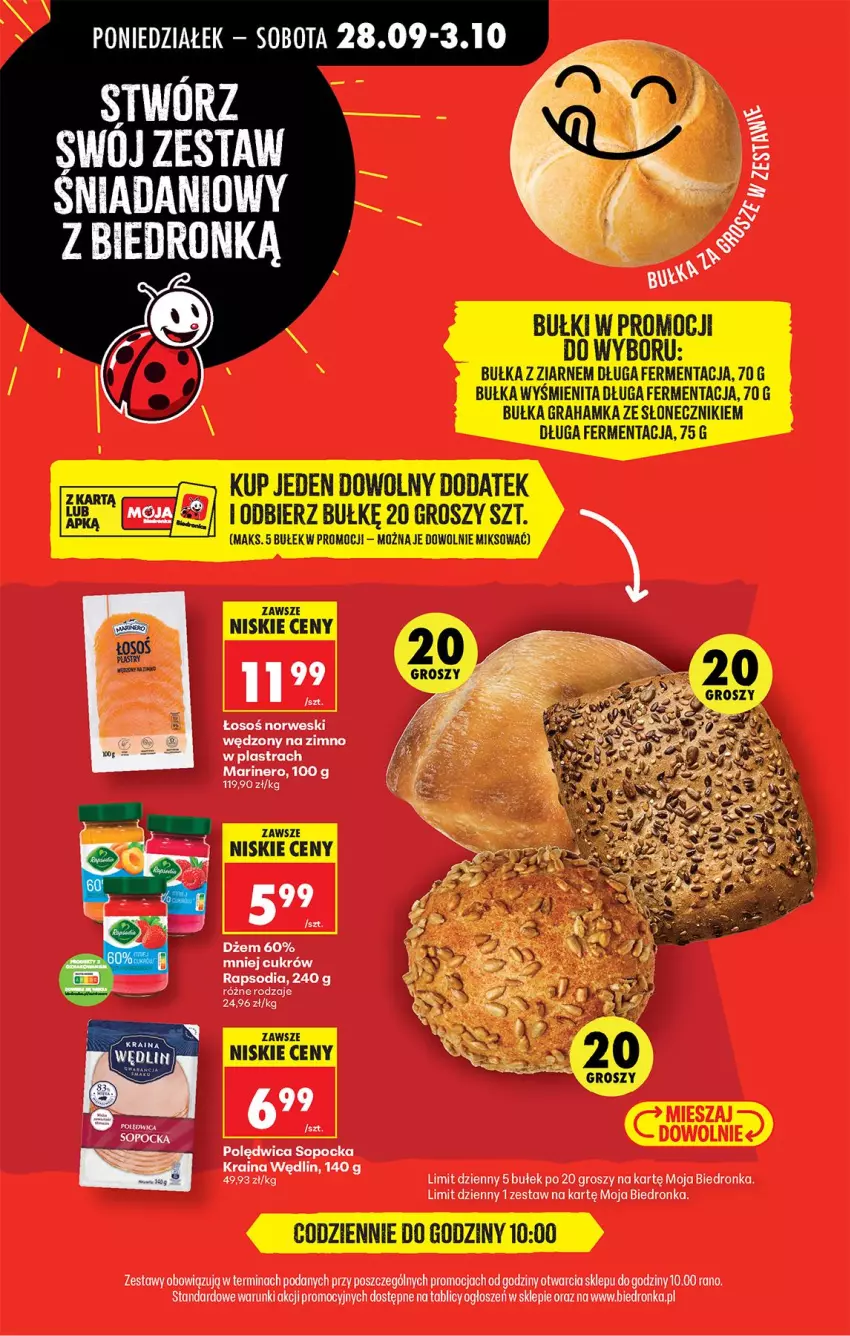 Gazetka promocyjna Biedronka - Od Poniedziałku - ważna 28.09 do 03.10.2026 - strona 48 - produkty: Bułka, Bułka grahamka, Dżem, Gra, Polędwica