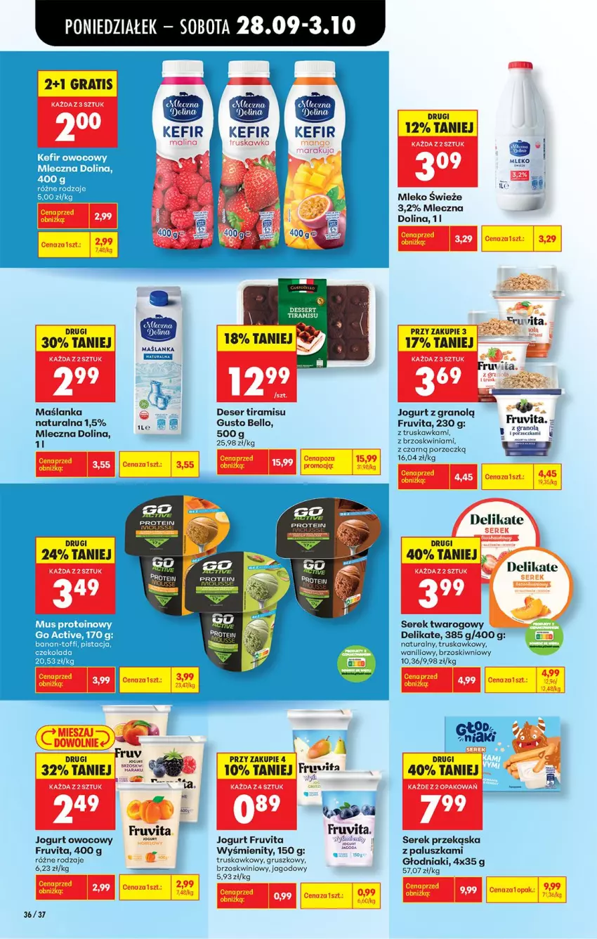 Gazetka promocyjna Biedronka - Od Poniedziałku - ważna 28.09 do 03.10.2026 - strona 60 - produkty: Bell, Clin, Deser, Fa, Gra, Jogurt, Jogurt owocowy, Kefir, Maślanka, Mleko, Mop, Por, Ser, Serek