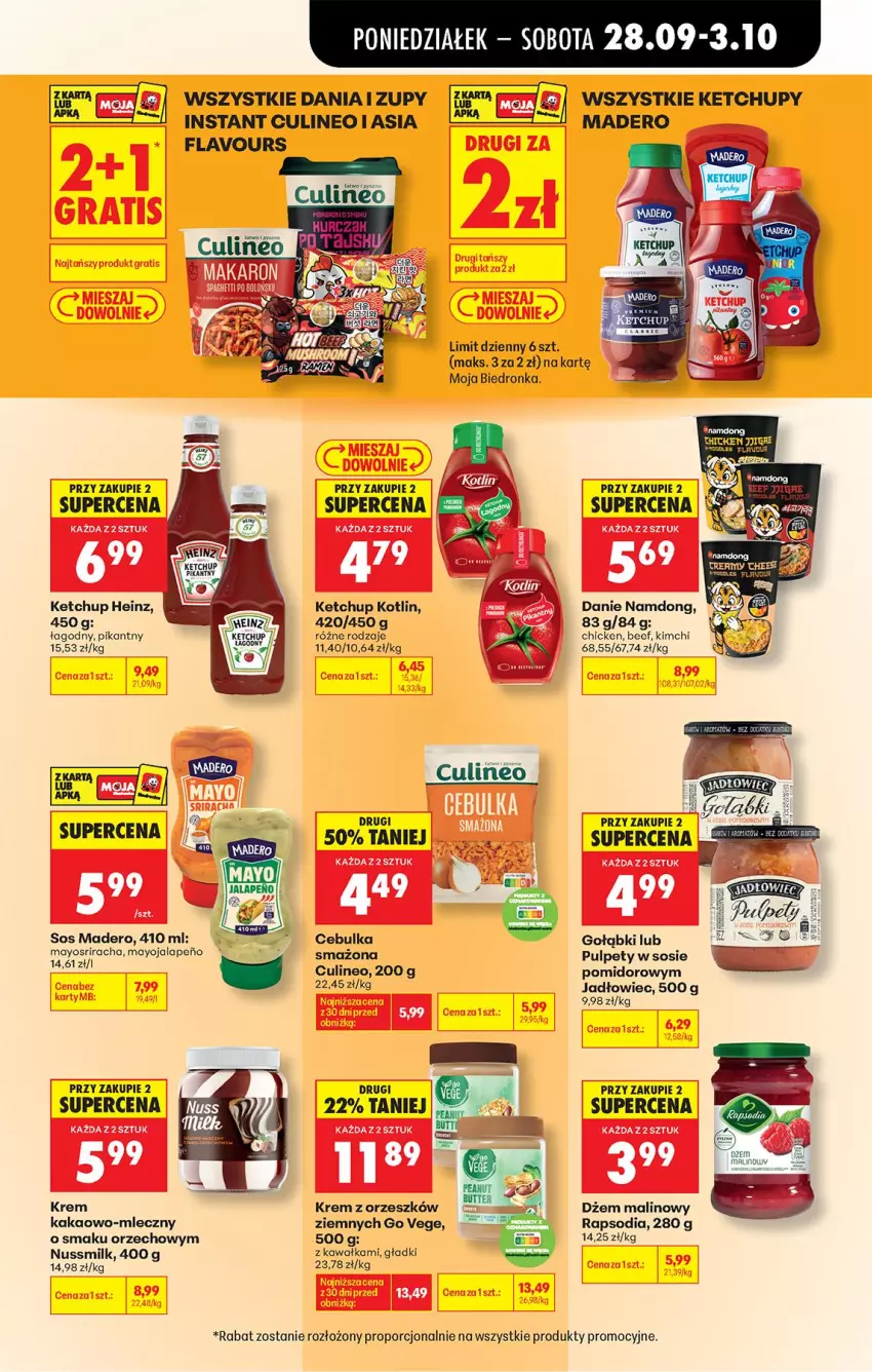Gazetka promocyjna Biedronka - Od Poniedziałku - ważna 28.09 do 03.10.2026 - strona 71 - produkty: Brie, Heinz, Kakao, Kawa, Ketchup, Kotlin, Por, Pulpety, Sos