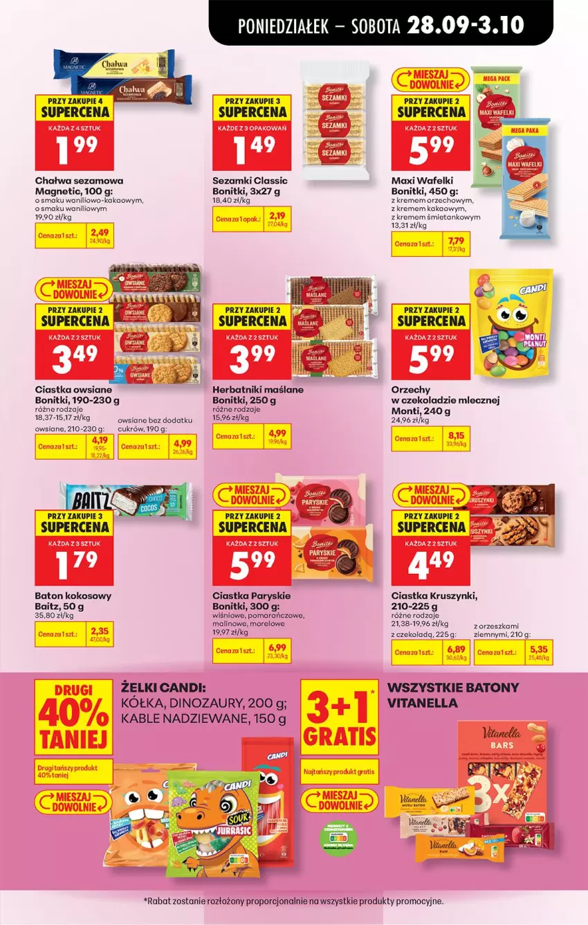 Gazetka promocyjna Biedronka - Od Poniedziałku - ważna 28.09 do 03.10.2026 - strona 77 - produkty: Baton, Bonitki, Ciastka, Dinozaur, Herbatniki, Kakao, Kokos, Orzechy w czekoladzie, Por, Sezam