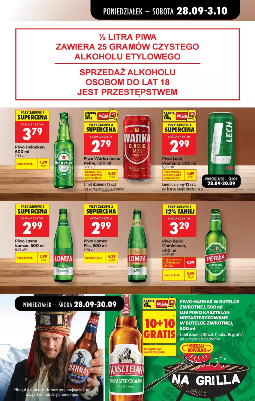 Gazetka promocyjna Biedronka - Od Poniedziałku - ważna 28.09 do 03.10.2026 - strona 89 - produkty: Gra, Harnaś, Heineken, Kasztelan, Perła, Piwo, Piwo jasne, Warka