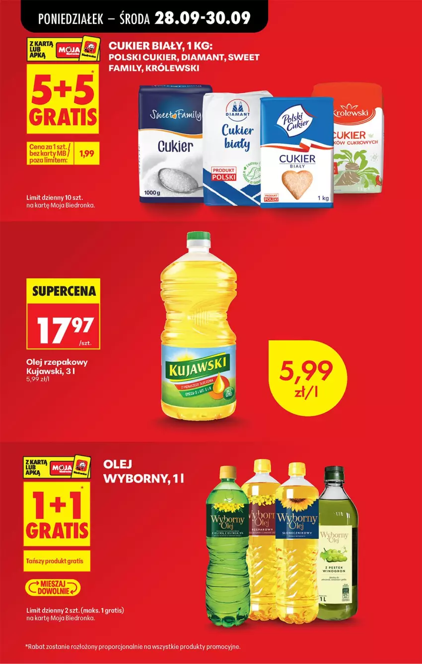 Gazetka promocyjna Biedronka - Od Poniedziałku - ważna 28.09 do 03.10.2026 - strona 9 - produkty: Cukier, Diamant, Fa, Gra, Królewski, Kujawski, Olej, Olej rzepakowy, Por