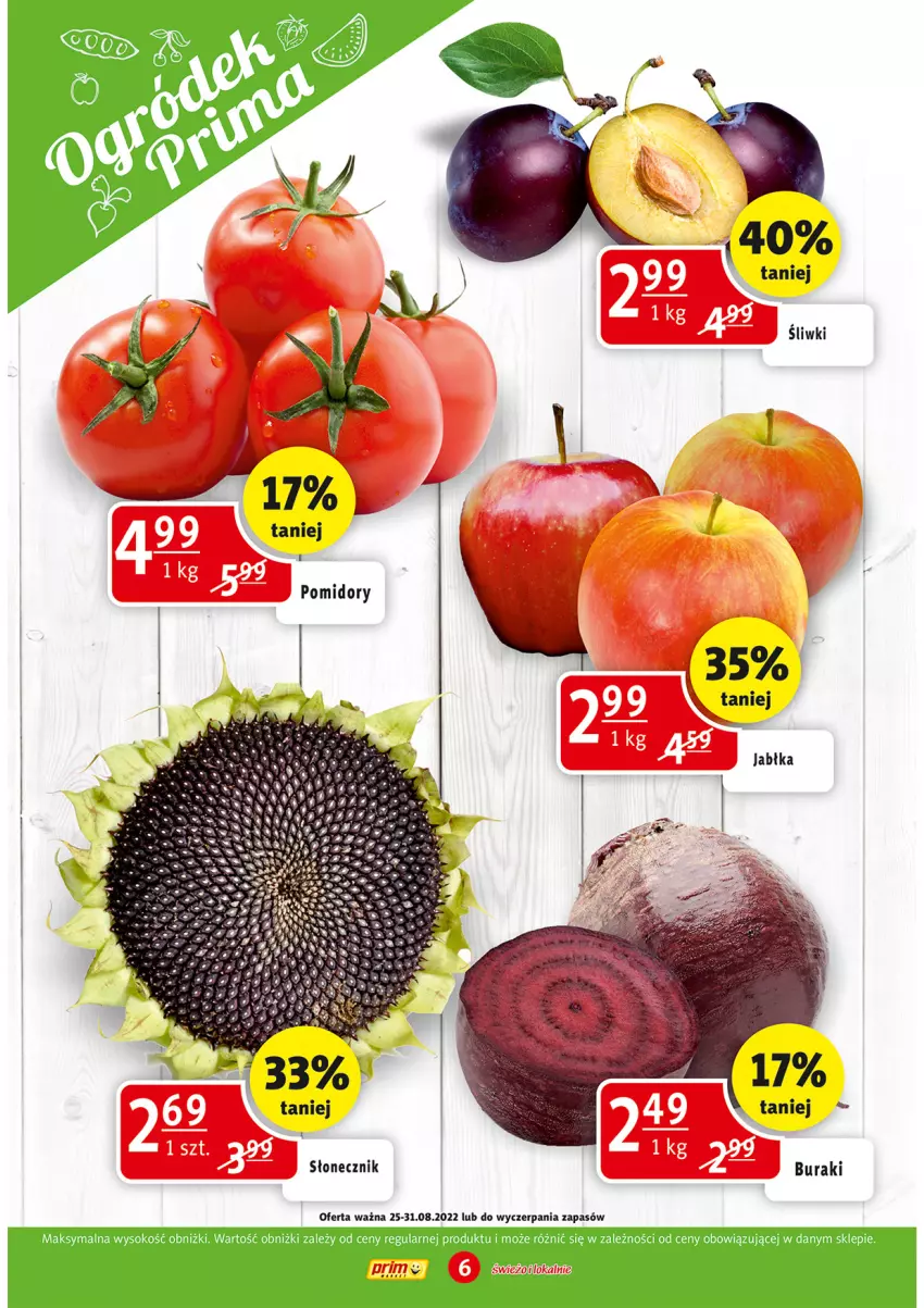 Gazetka promocyjna Prim Market - ważna 25.08 do 31.08.2022 - strona 6 - produkty: Buraki, Pomidory, Sok