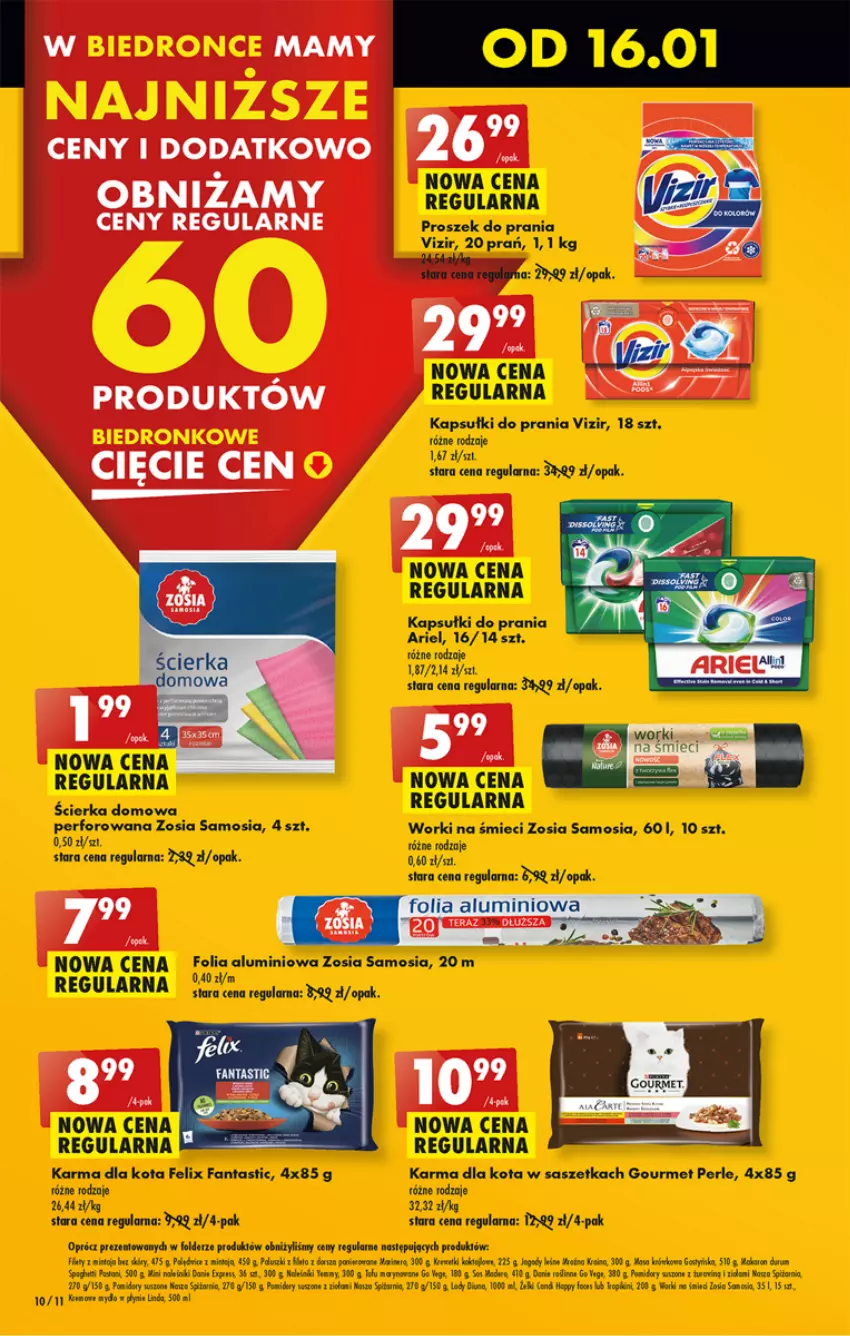 Gazetka promocyjna Biedronka - Od poniedzialku - ważna 15.01 do 20.01.2024 - strona 10 - produkty: Ariel, Fa, Fanta, Felix, Folia aluminiowa, Kapsułki do prania, LANA, Lody, Pomidory, Proszek do prania, Rum, Spaghetti, Vizir