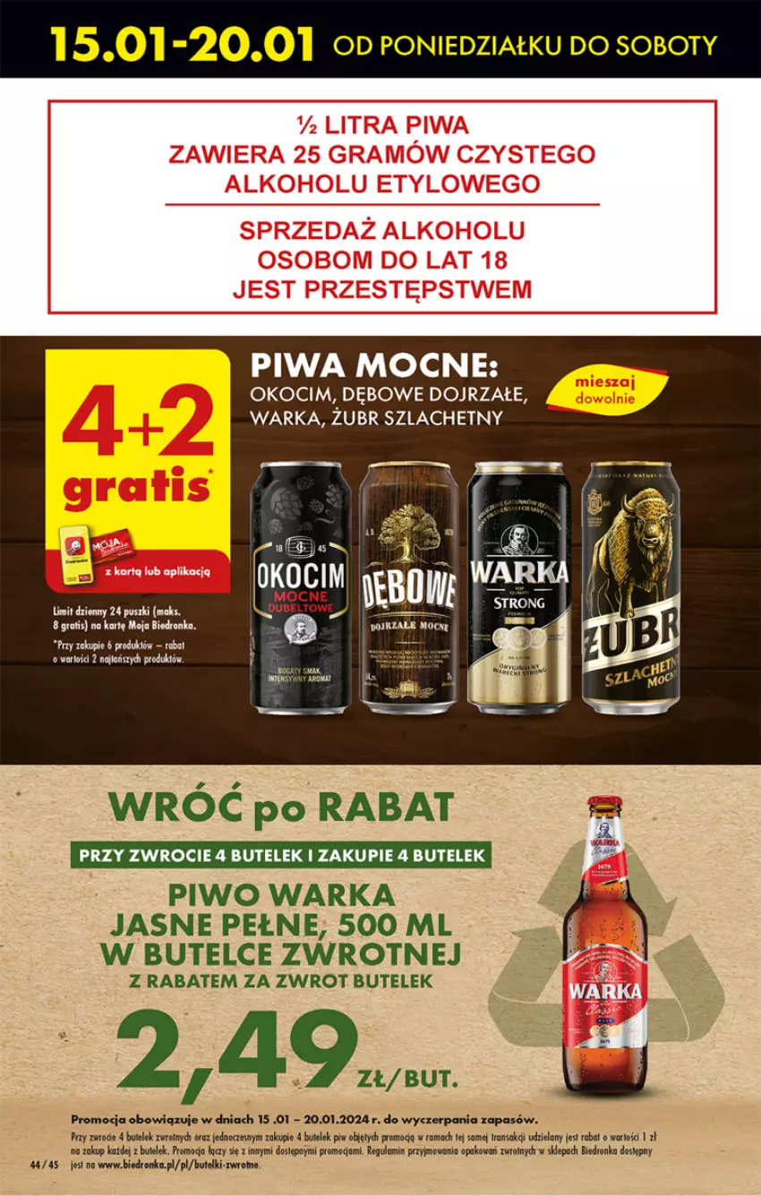 Gazetka promocyjna Biedronka - Od poniedzialku - ważna 15.01 do 20.01.2024 - strona 48 - produkty: Gra, Koc, LG, Okocim, Piwa, Piwo, Rama, Warka