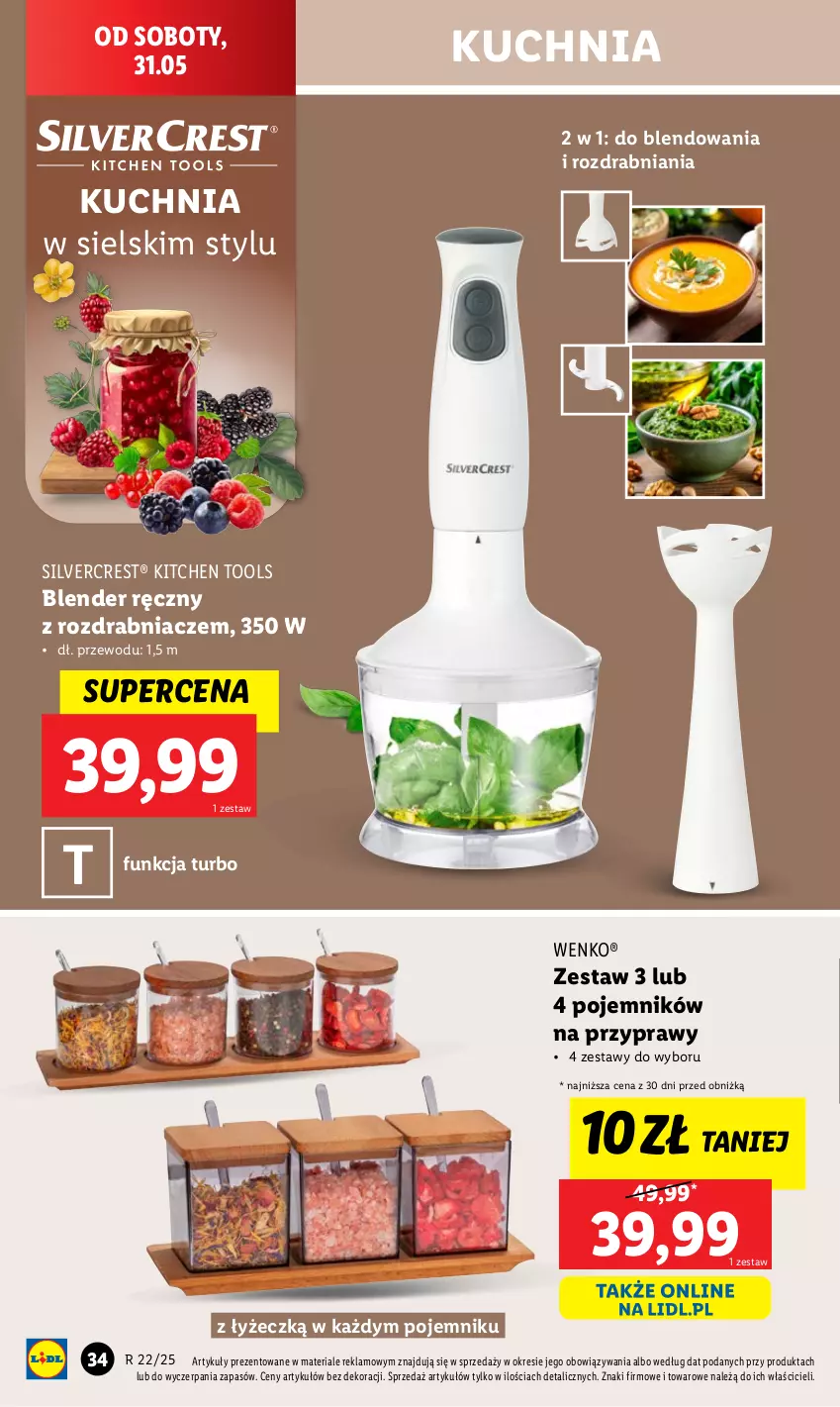 Gazetka promocyjna Lidl - GAZETKA - ważna 26.05 do 31.05.2025 - strona 40 - produkty: Blender, Blender ręczny, Kuchnia, Pojemnik, Przyprawy, Rozdrabniacz, Silvercrest