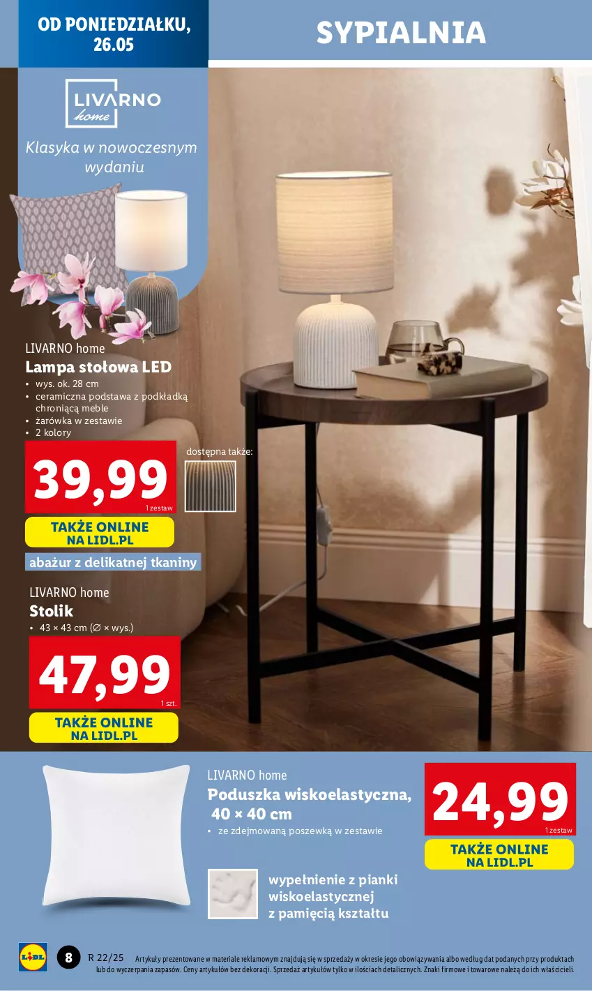 Gazetka promocyjna Lidl - GAZETKA - ważna 26.05 do 31.05.2025 - strona 8 - produkty: Ivar, Lampa, Lampa stołowa, Meble, Podkład, Poduszka, Stolik, Sypialnia