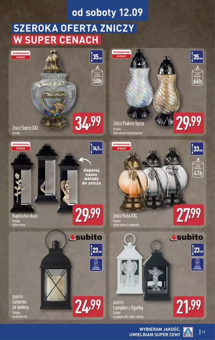 Gazetka promocyjna Aldi - Przygotuj się na kolejny tydzień - ważna 09.09 do 12.09.2026 - strona 13 - produkty: Znicz