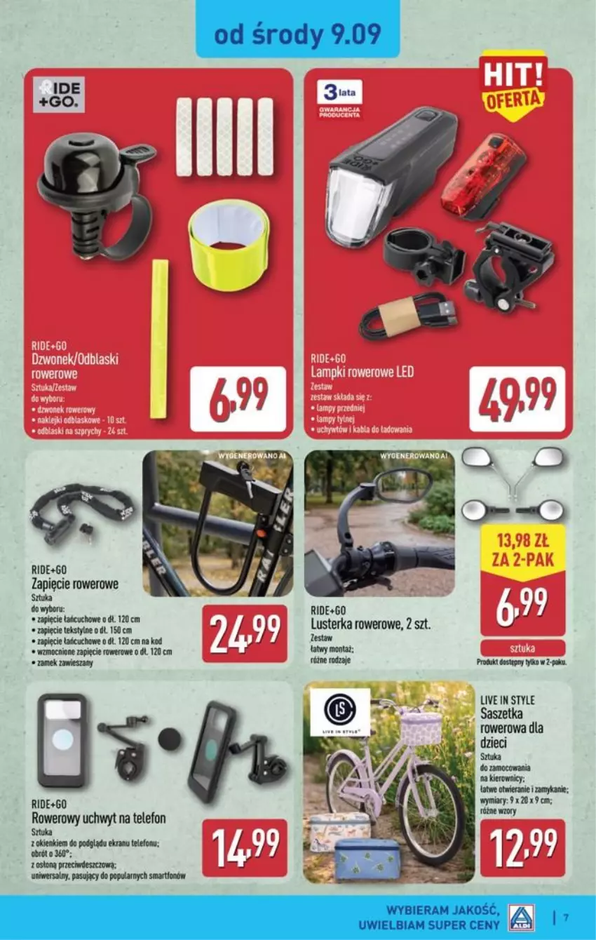 Gazetka promocyjna Aldi - Przygotuj się na kolejny tydzień - ważna 09.09 do 12.09.2026 - strona 7 - produkty: Dzieci, Rower, Telefon