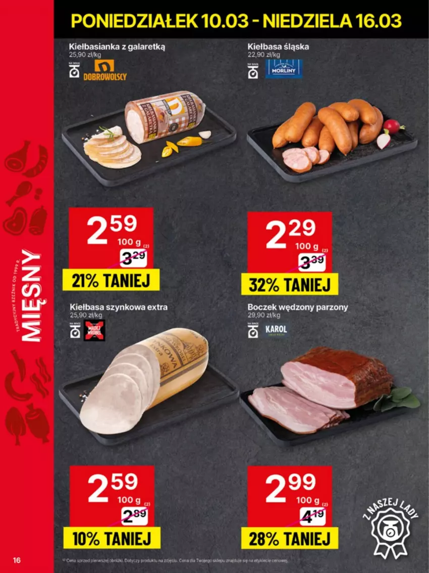 Gazetka promocyjna Delikatesy Centrum - NOWA GAZETKA Delikatesy Centrum od 10 marca! 10-16.03.2025 - ważna 10.03 do 16.03.2025 - strona 16 - produkty: Basia, Boczek, Gala, Kiełbasa, Kiełbasa śląska, Kiełbasa szynkowa