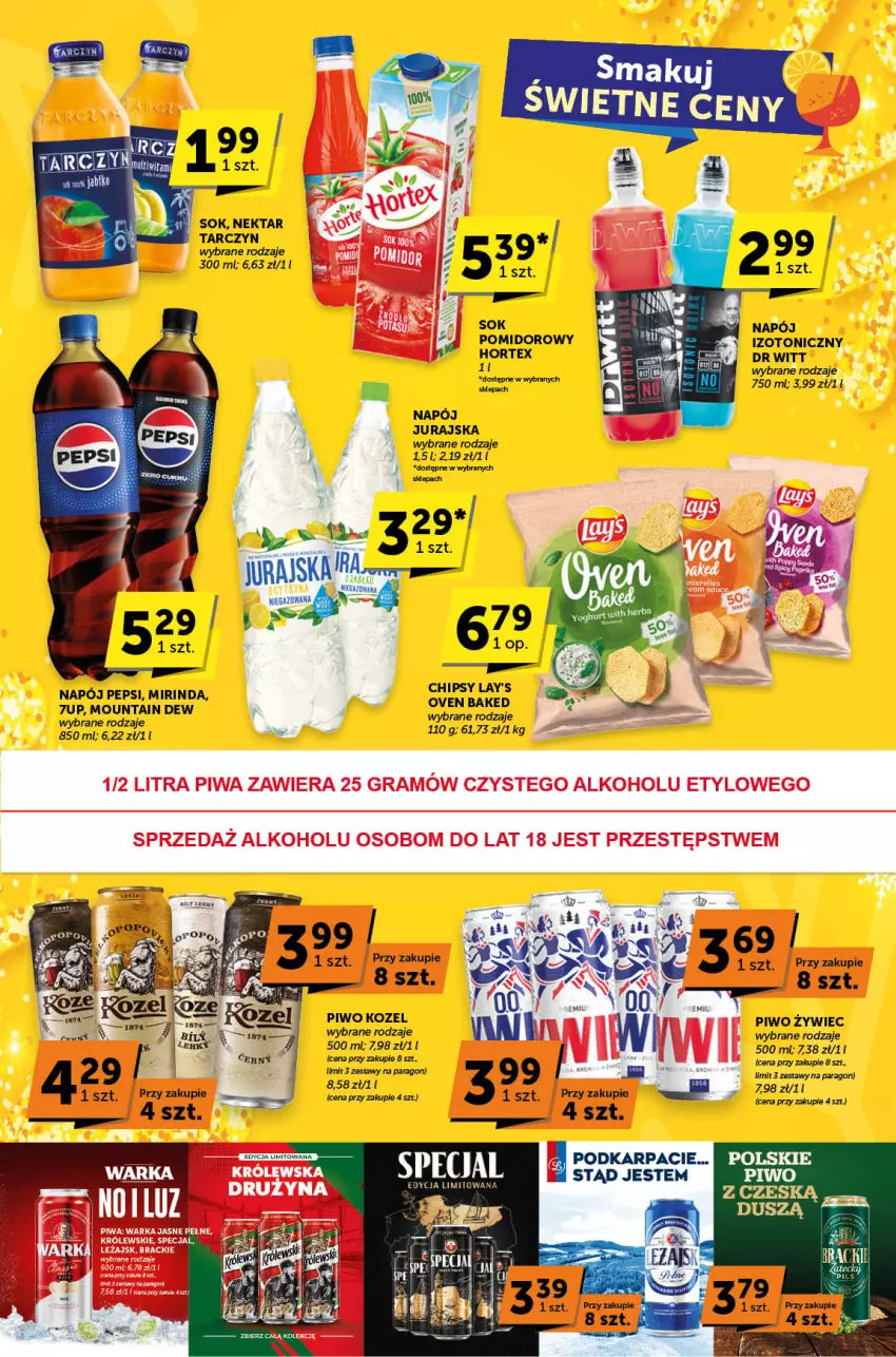 Gazetka promocyjna ABC - ważna 09.01 do 21.01.2025 - strona 7 - produkty: 7up, Hortex, Karp, Kozel, Mirinda, Napój, Nektar, Pepsi, Piwo, Sok