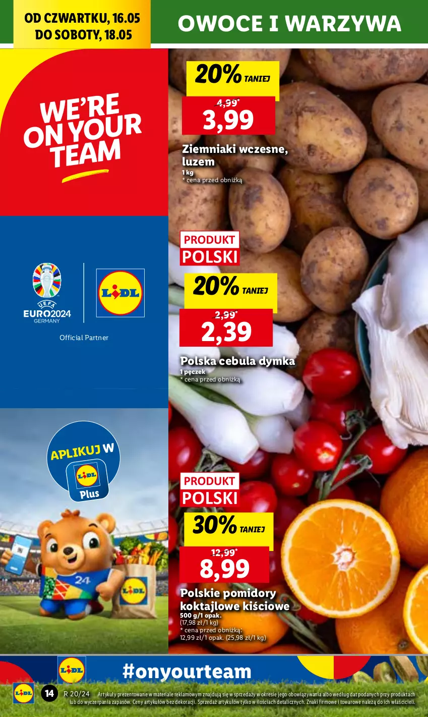 Gazetka promocyjna Lidl - GAZETKA - ważna 16.05 do 18.05.2024 - strona 16 - produkty: Cebula, Owoce, Pomidory, Warzywa, Ziemniaki