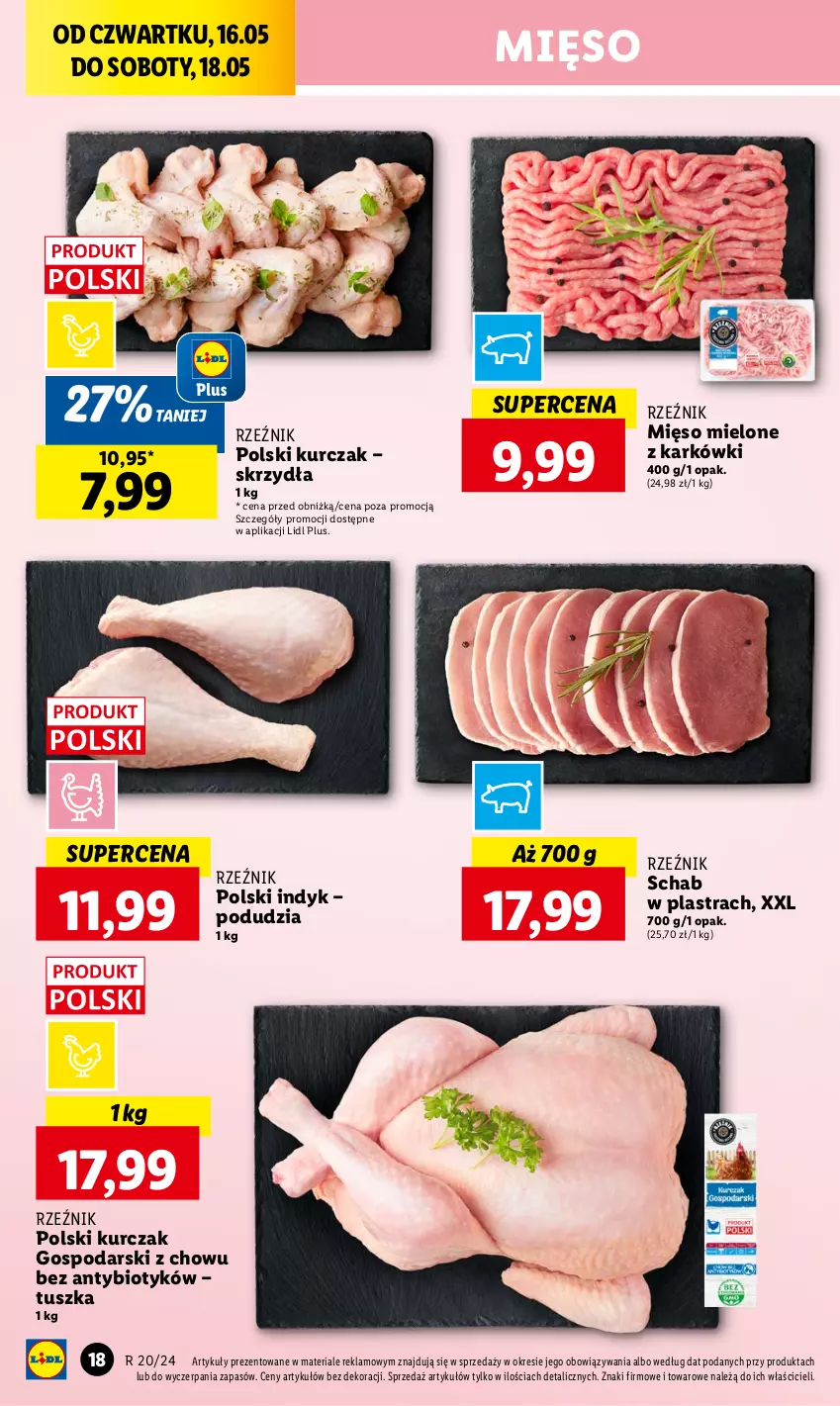Gazetka promocyjna Lidl - GAZETKA - ważna 16.05 do 18.05.2024 - strona 26 - produkty: Kurczak, Mięso, Mięso mielone, Tusz