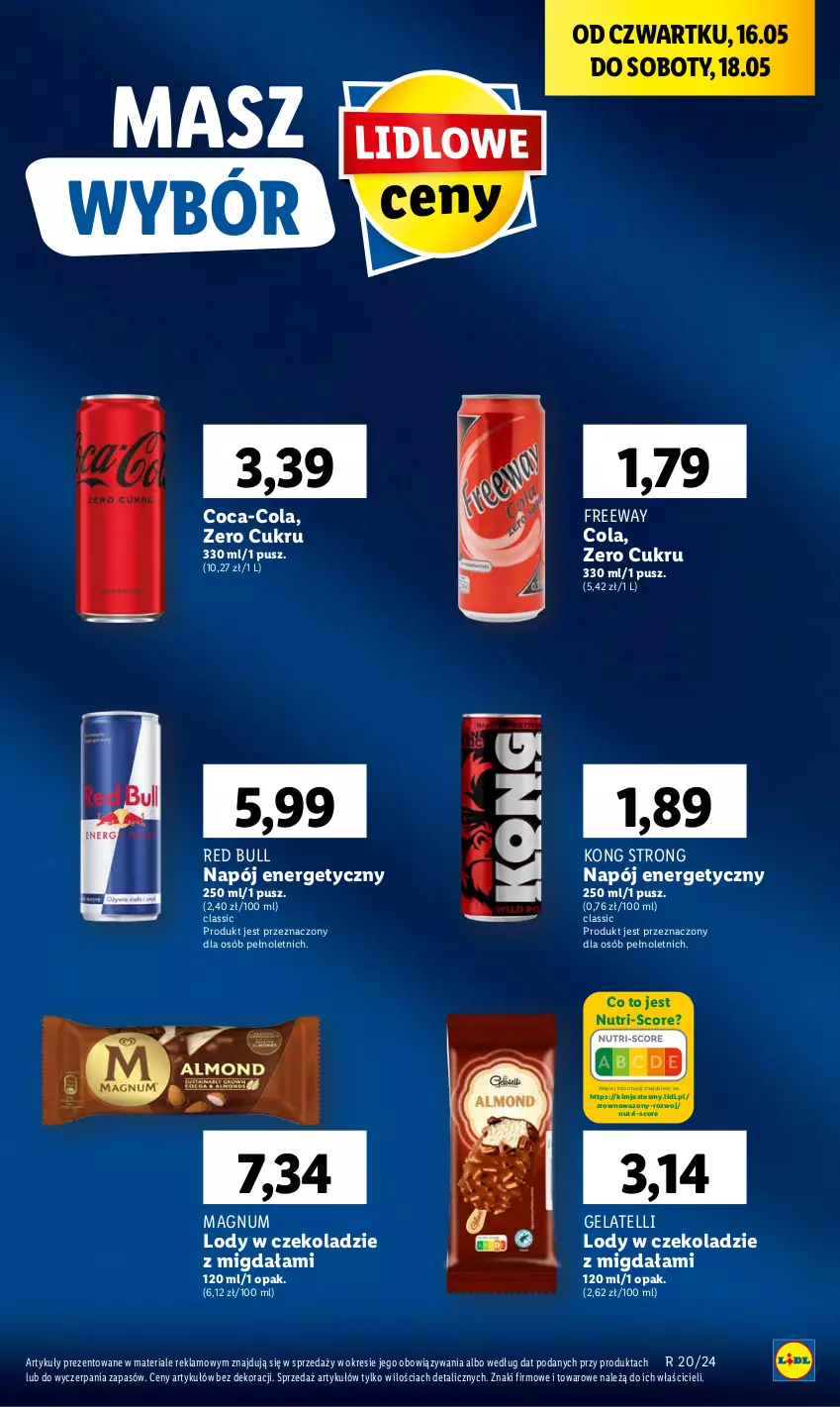 Gazetka promocyjna Lidl - GAZETKA - ważna 16.05 do 18.05.2024 - strona 45 - produkty: Coca-Cola, Lody, Napój, Napój energetyczny, Red Bull, Wazon