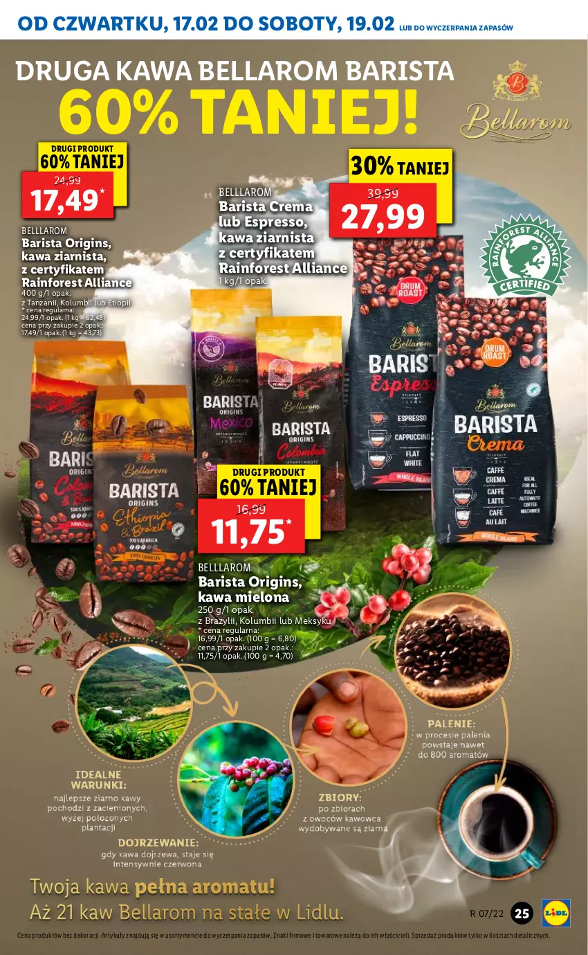 Gazetka promocyjna Lidl - GAZETKA - ważna 17.02 do 19.02.2022 - strona 25 - produkty: Bell, Bella, Gin, Kawa, Kawa mielona, Kawa ziarnista