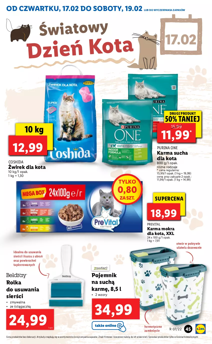 Gazetka promocyjna Lidl - GAZETKA - ważna 17.02 do 19.02.2022 - strona 45 - produkty: Pojemnik, Pur, Purina