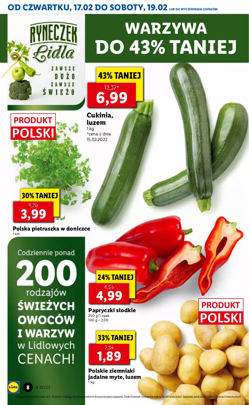 Gazetka promocyjna Lidl - GAZETKA - ważna 17.02 do 19.02.2022 - strona 8 - produkty: Pietruszka, Warzywa, Ziemniaki