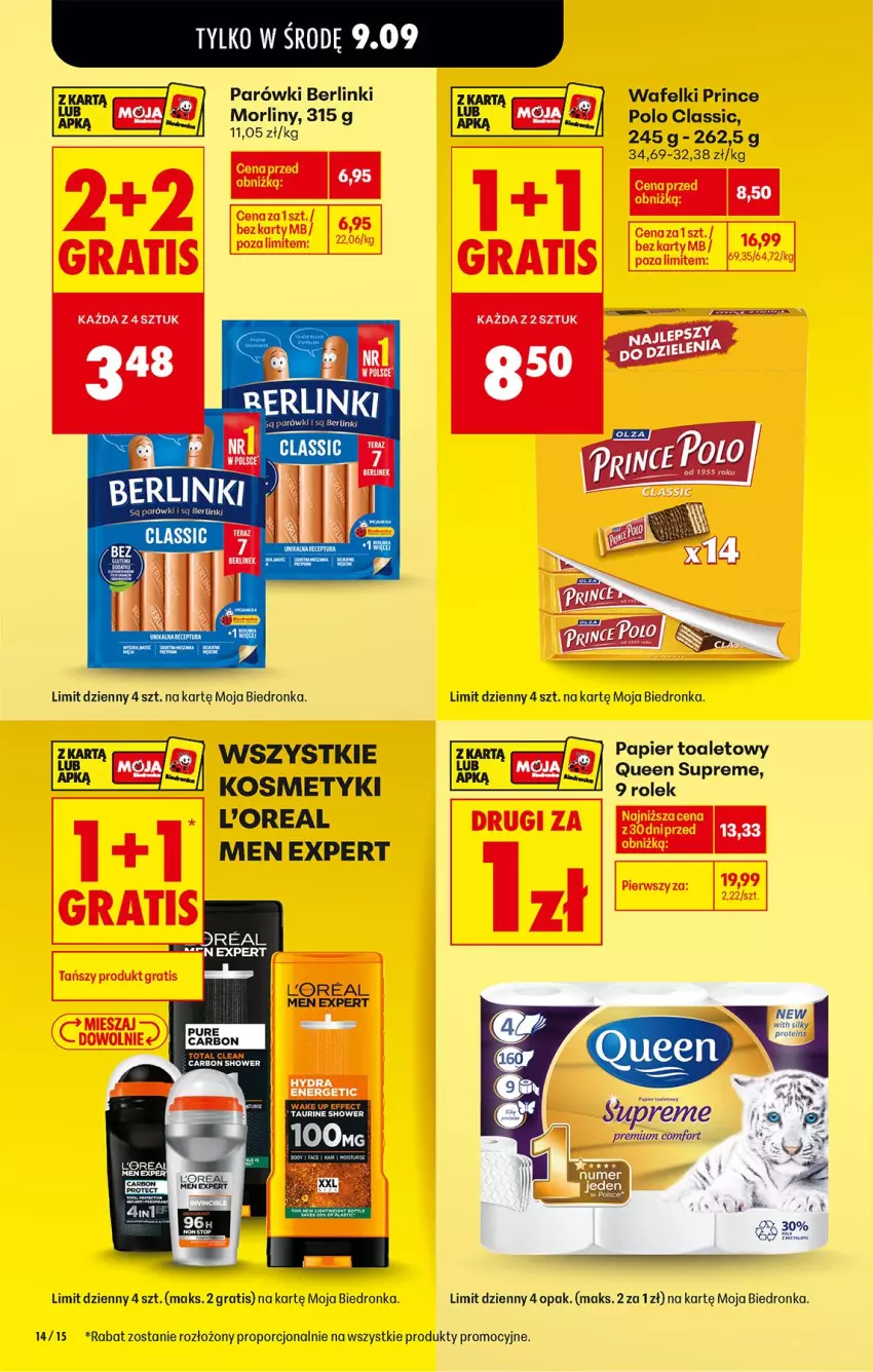 Gazetka promocyjna Biedronka - Od Poniedziałku - ważna 07.09 do 12.09.2026 - strona 14 - produkty: Berlinki, Fa, Gra, Papier, Papier toaletowy, Por, Prince Polo, Pur