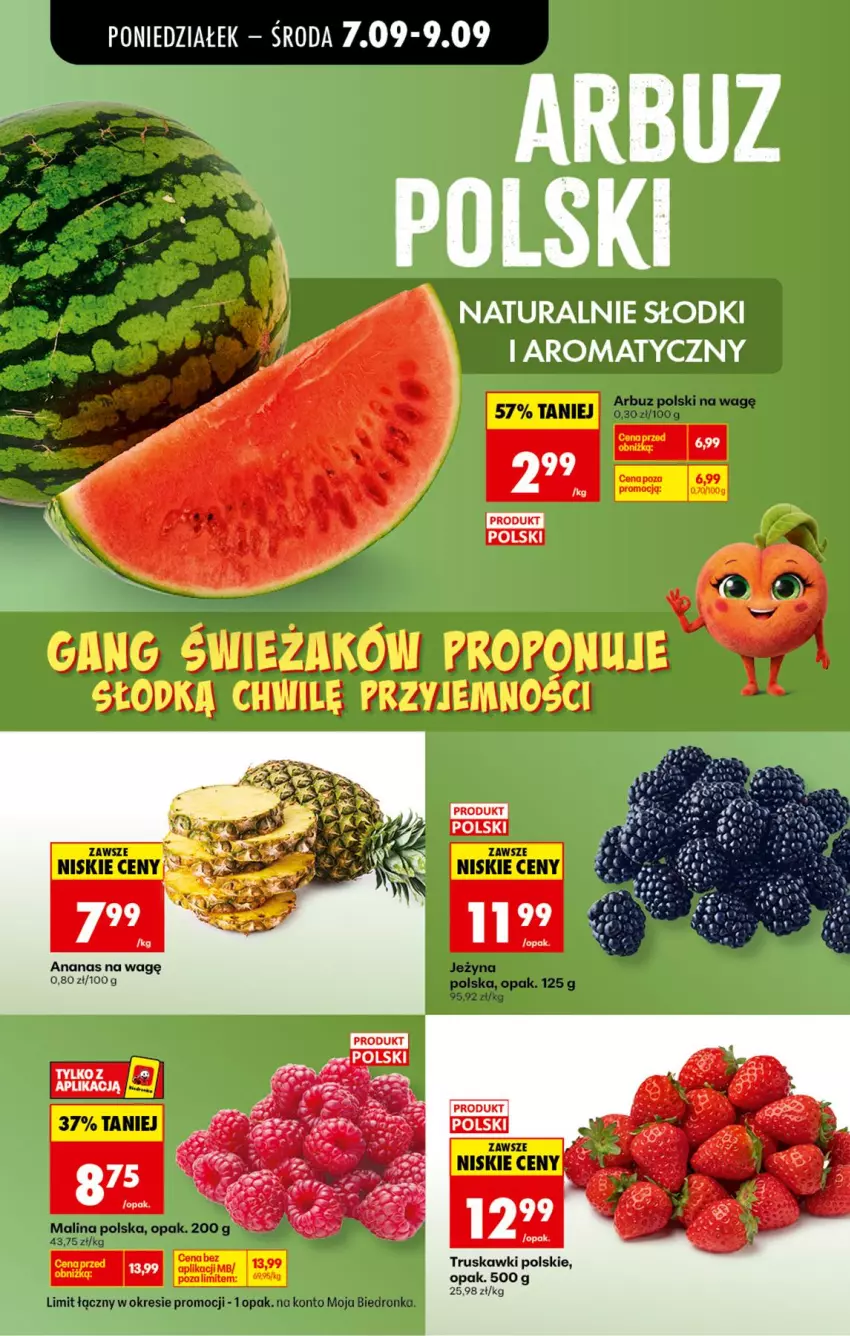 Gazetka promocyjna Biedronka - Od Poniedziałku - ważna 07.09 do 12.09.2026 - strona 18 - produkty: Ananas, Arbuz, Kakao, Truskawki