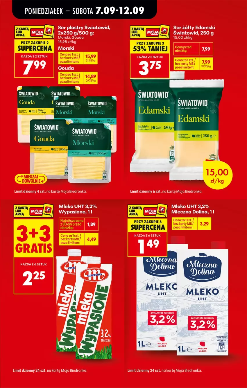 Gazetka promocyjna Biedronka - Od Poniedziałku - ważna 07.09 do 12.09.2026 - strona 3 - produkty: Edam, Gouda, Mleko, Ser