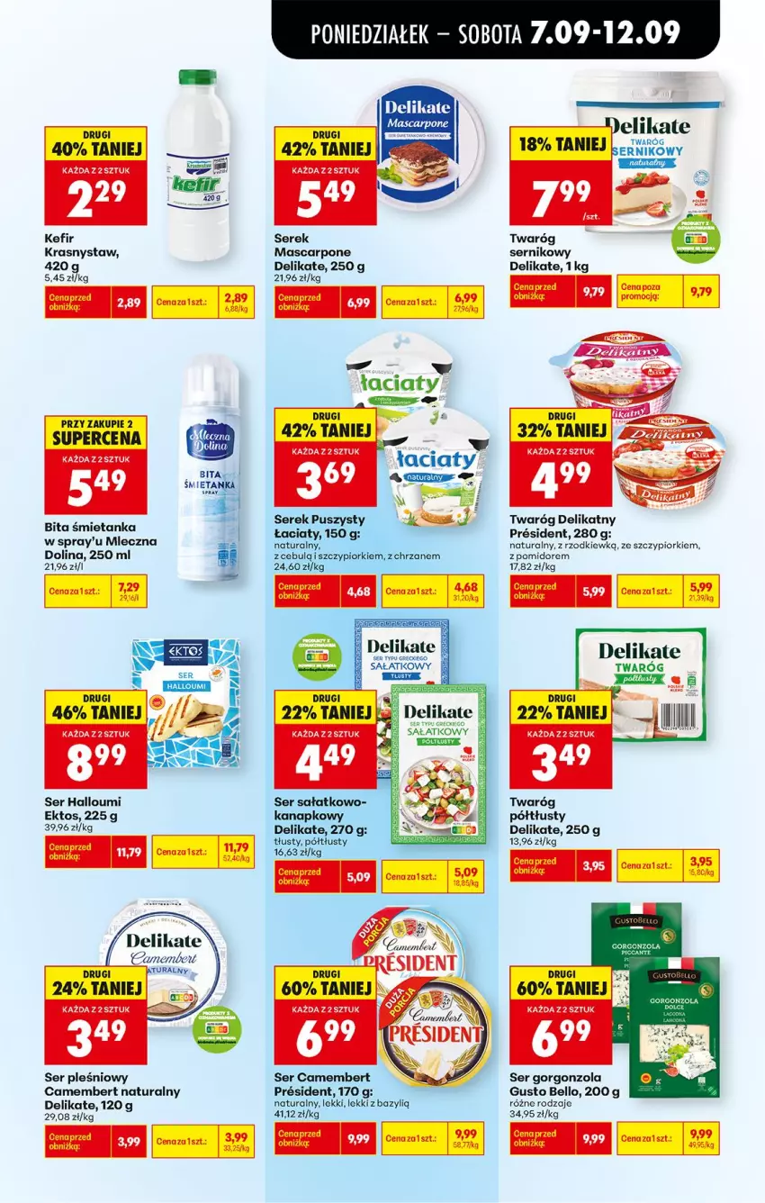Gazetka promocyjna Biedronka - Od Poniedziałku - ważna 07.09 do 12.09.2026 - strona 35 - produkty: Bazyl, Bell, Camembert, Chrzan, Fa, Gorgonzola, Kefir, LG, Mascarpone, Sałat, Ser, Ser pleśniowy, Serek, Serek puszysty, Twaróg, Twaróg delikatny, Twaróg półtłusty