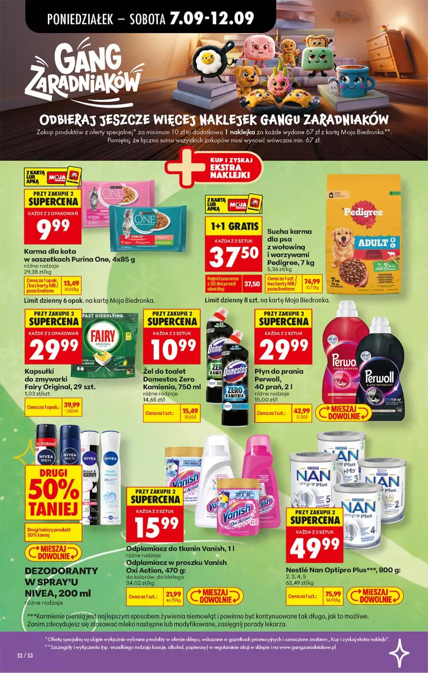 Gazetka promocyjna Biedronka - Od Poniedziałku - ważna 07.09 do 12.09.2026 - strona 67 - produkty: Domestos, Fa, Fairy, Gin, Gra, Klej, Mięta, Mus, Papier, Płyn do prania, Pur, Purina, Sucha karma
