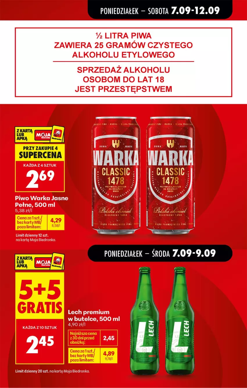 Gazetka promocyjna Biedronka - Od Poniedziałku - ważna 07.09 do 12.09.2026 - strona 9 - produkty: Gra, Lech Premium, Piwa, Piwo, Warka