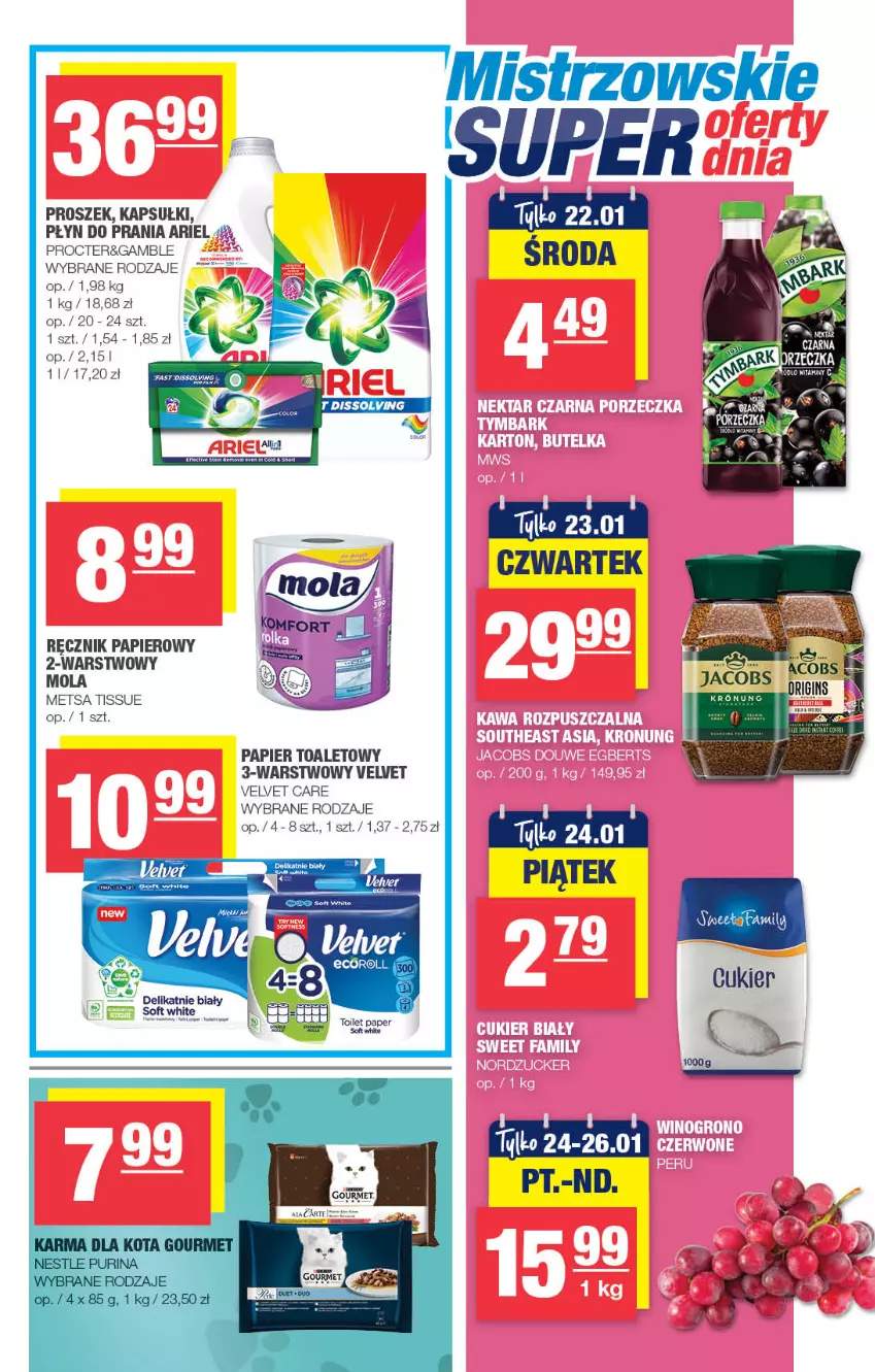 Gazetka promocyjna Spar - Spar - ważna 12.01 do 22.01.2025 - strona 7 - produkty: Ariel, Cukier, Mola, Papier, Papier toaletowy, Płyn do prania, Ręcznik, Velvet