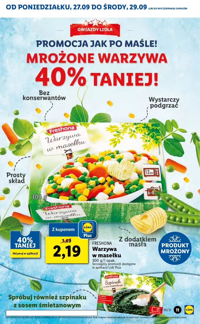 Gazetka promocyjna Lidl - GAZETKA - ważna 27.09 do 29.09.2021 - strona 11 - produkty: Sos, Szpinak, Warzywa