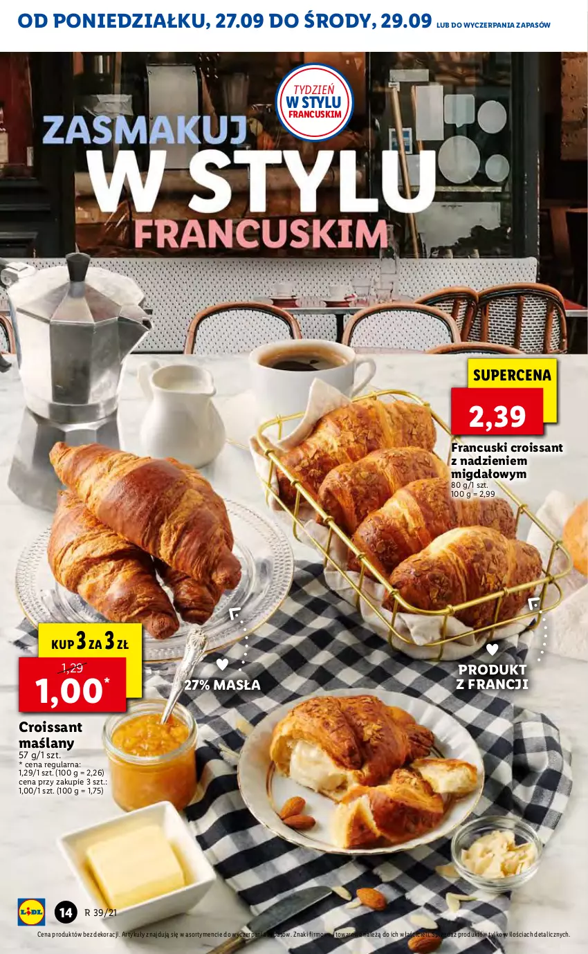 Gazetka promocyjna Lidl - GAZETKA - ważna 27.09 do 29.09.2021 - strona 14 - produkty: Croissant