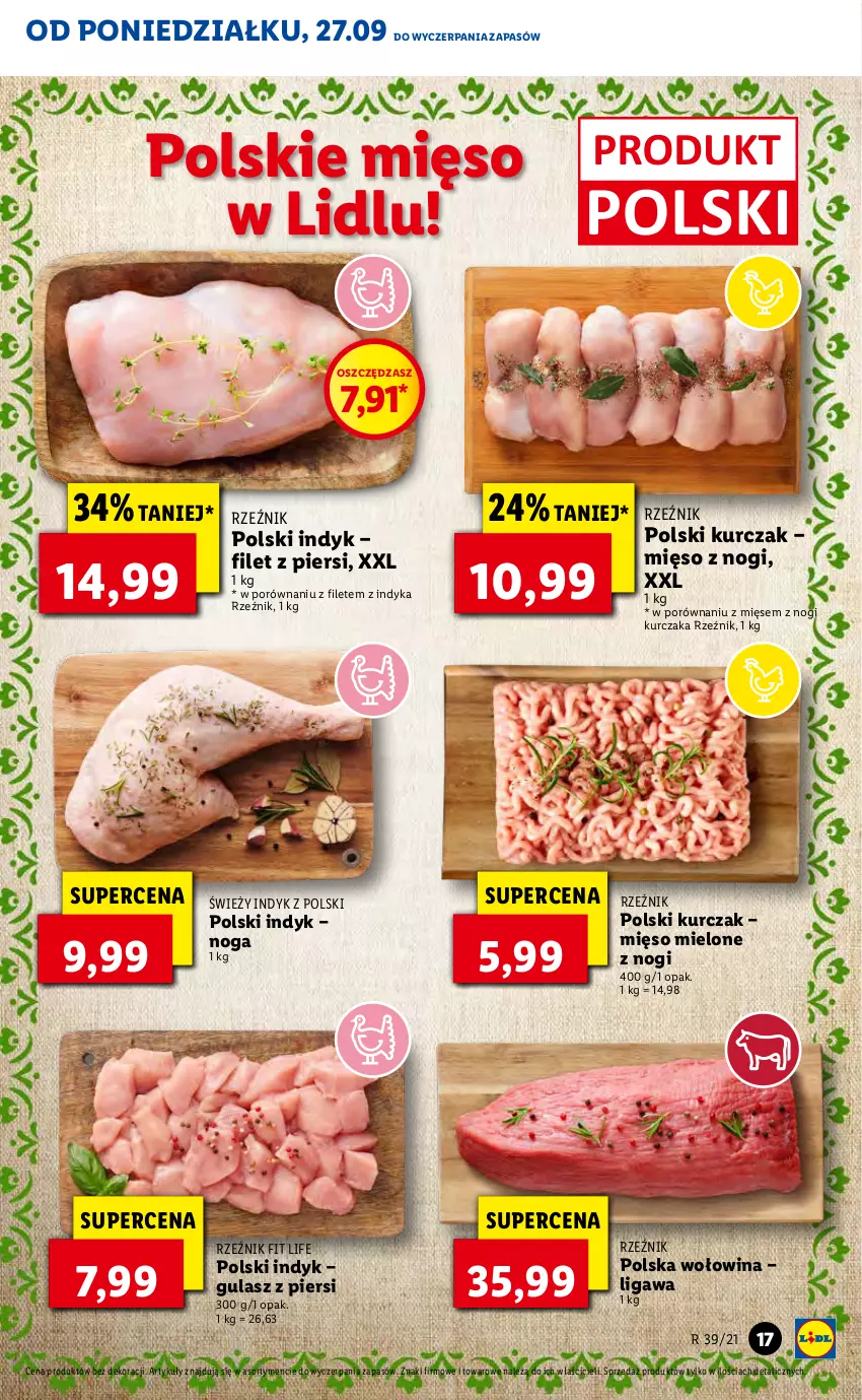 Gazetka promocyjna Lidl - GAZETKA - ważna 27.09 do 29.09.2021 - strona 17 - produkty: Kurczak, Mięso, Mięso mielone, Por, Wołowina